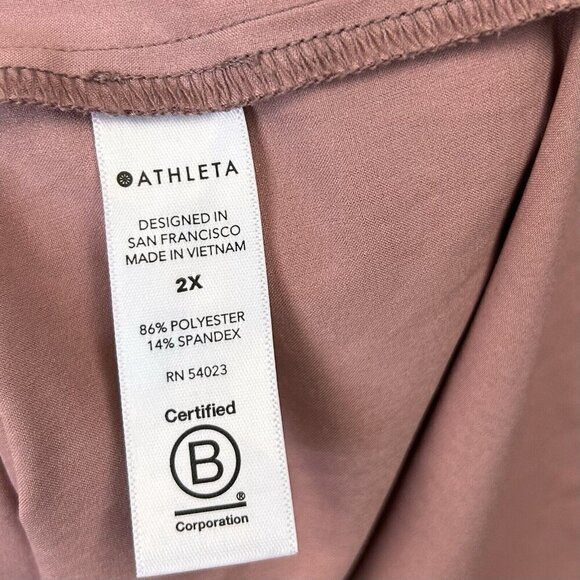 Athleta Rincon Drawstring Dress Womens Size 2X Rose Sleeveless Travel - Picture 8 of 10